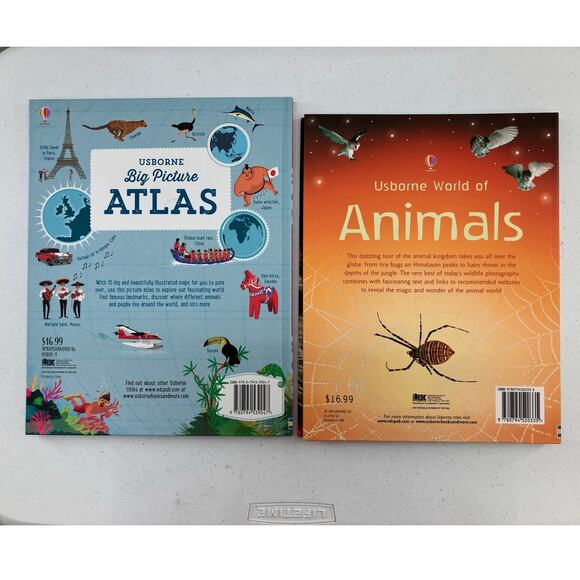 Lot of 2 Usborne Big Picture Atlas World Of Animals Encyclopedia Reference Books - Picture 3 of 11
